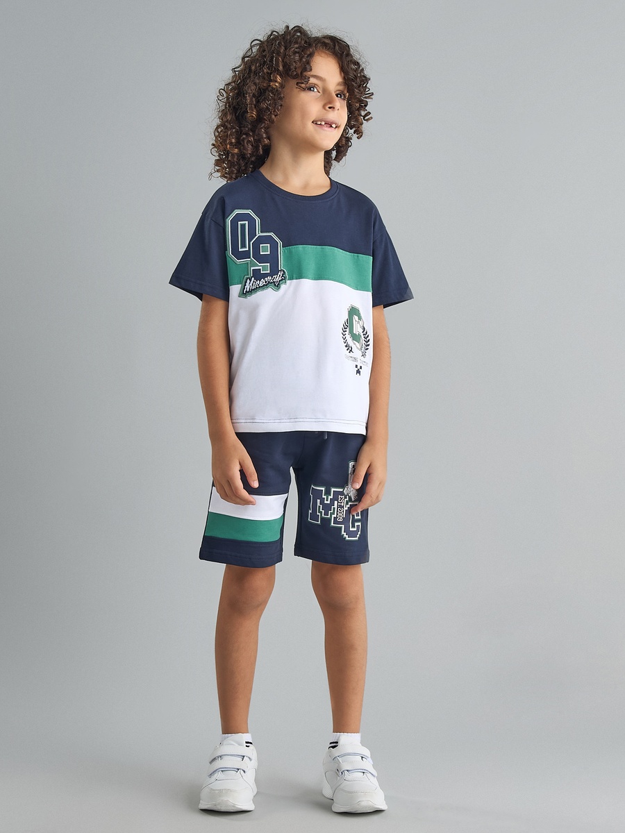 Minecraft Print Cotton T-Shirt and Shorts Set
