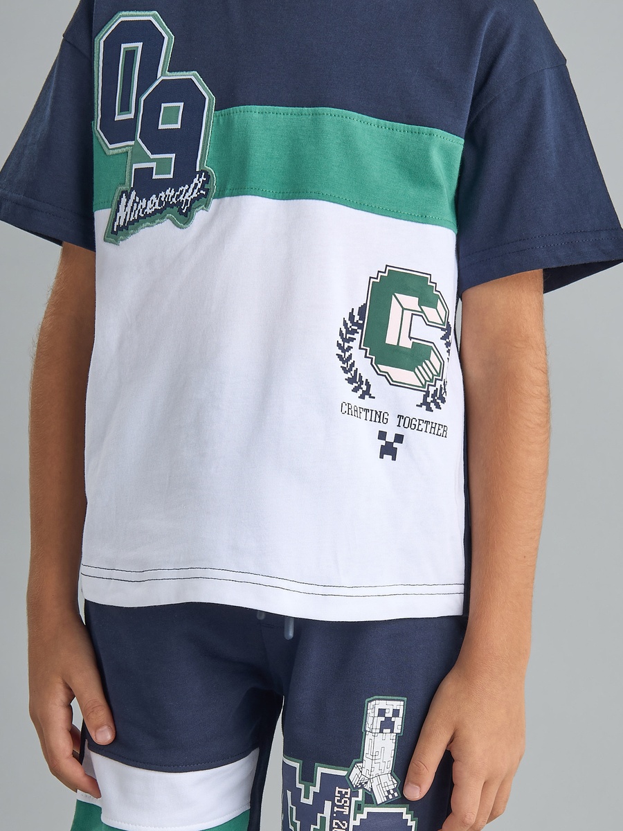 Minecraft Print Cotton T-Shirt and Shorts Set