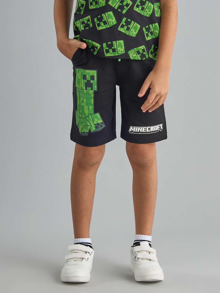 Minecraft Print Cotton T-Shirt and Shorts Set