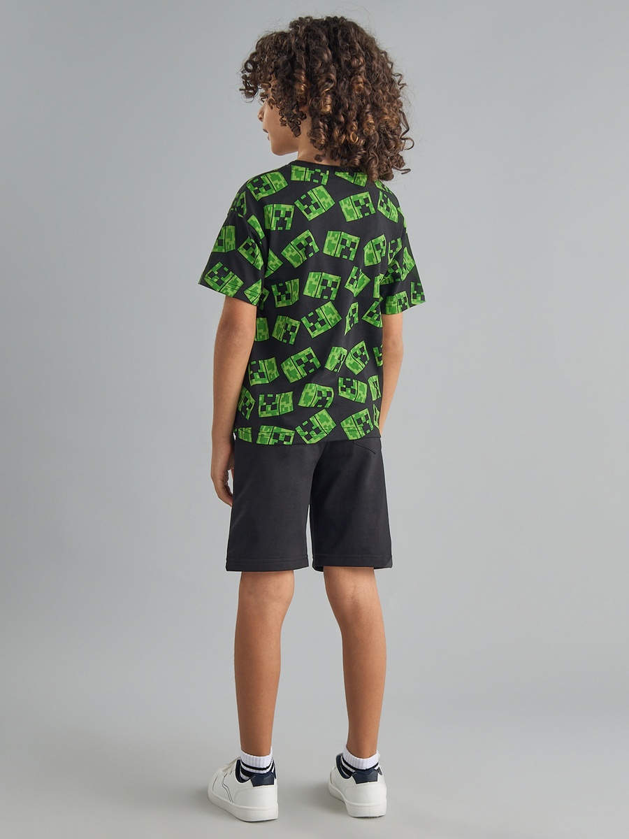 Minecraft Print Cotton T-Shirt and Shorts Set