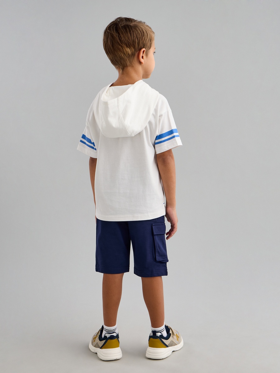 Sonic the Hedgehog Print Hooded T-Shirt and Shorts Set