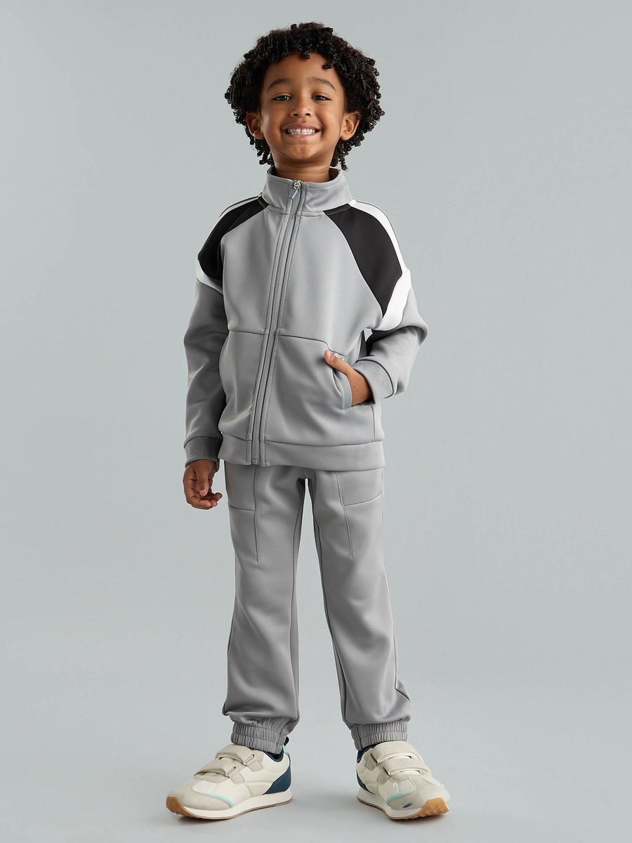 Colourblock Scuba Zip Through Jacket and Joggers Set