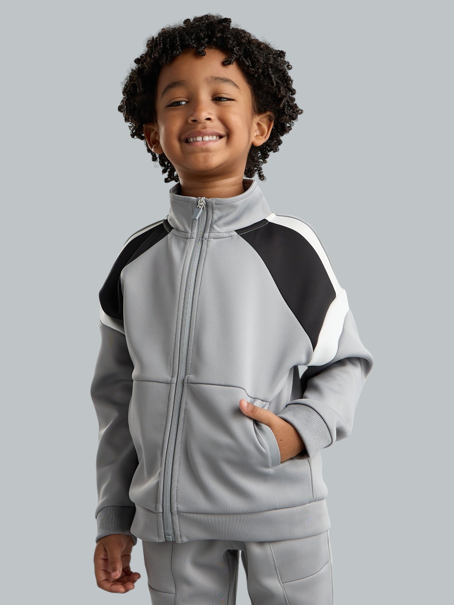 Colourblock Scuba Zip Through Jacket and Joggers Set