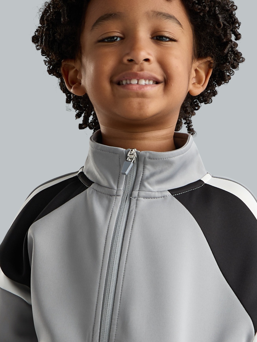 Colourblock Scuba Zip Through Jacket and Joggers Set