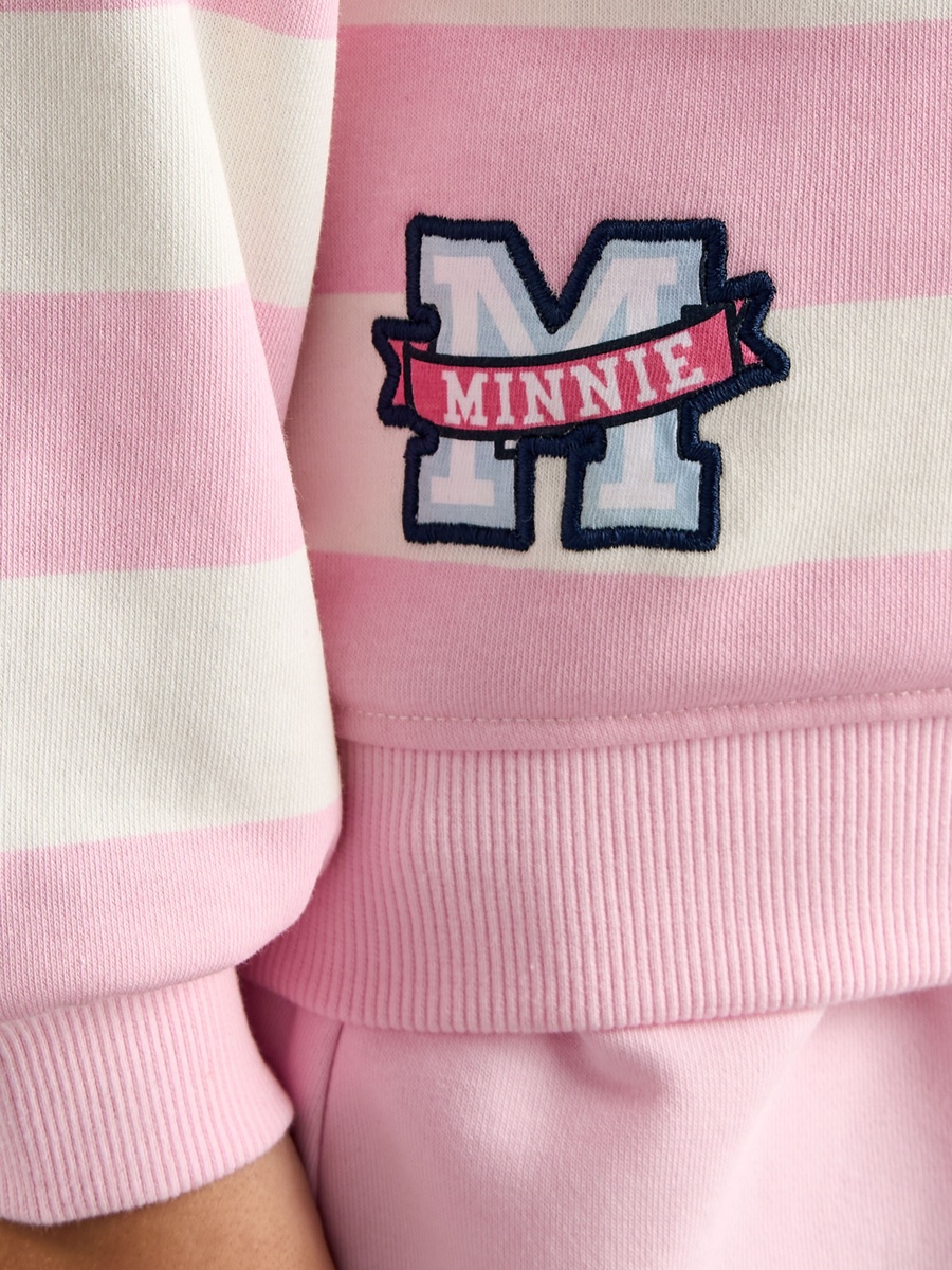 Minnie Mouse Print Striped Sweatshirt and Skirt Set