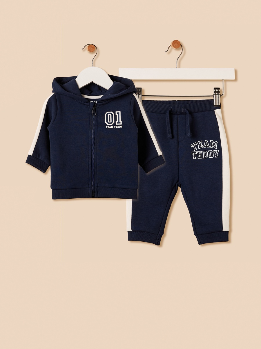 Printed Zip Through Hoodie and Joggers Set