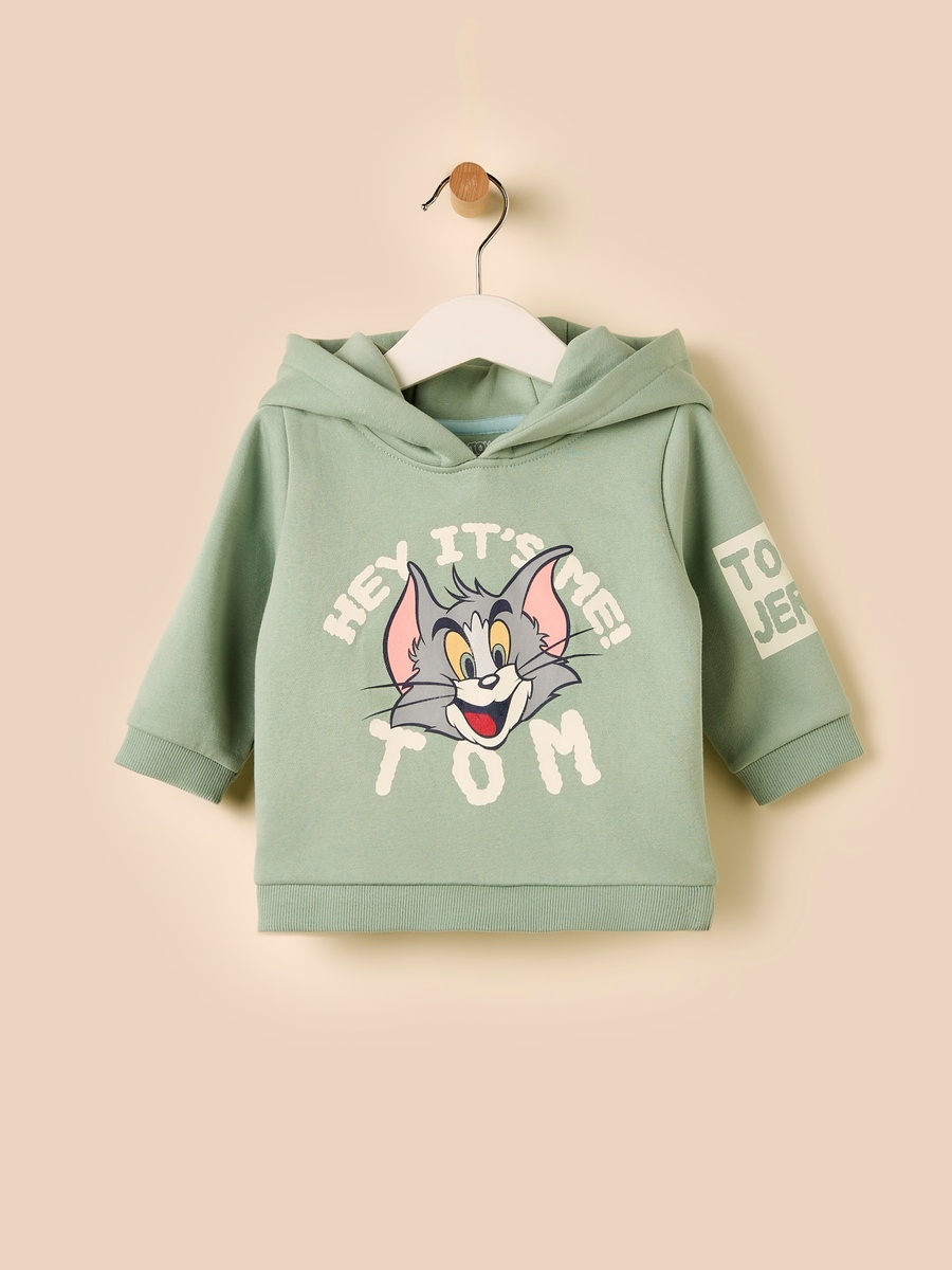 Tom and Jerry Print Hooded Sweatshirt and Jogger Set