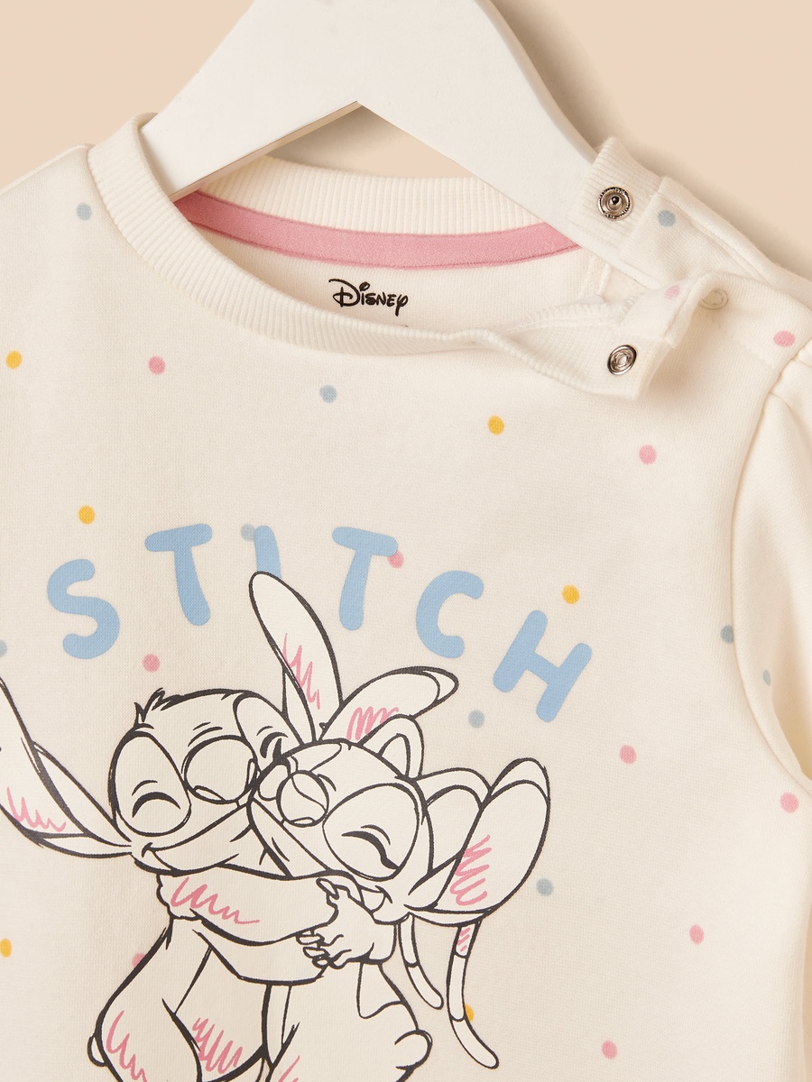 Stitch and Angel Print Sweatshirt