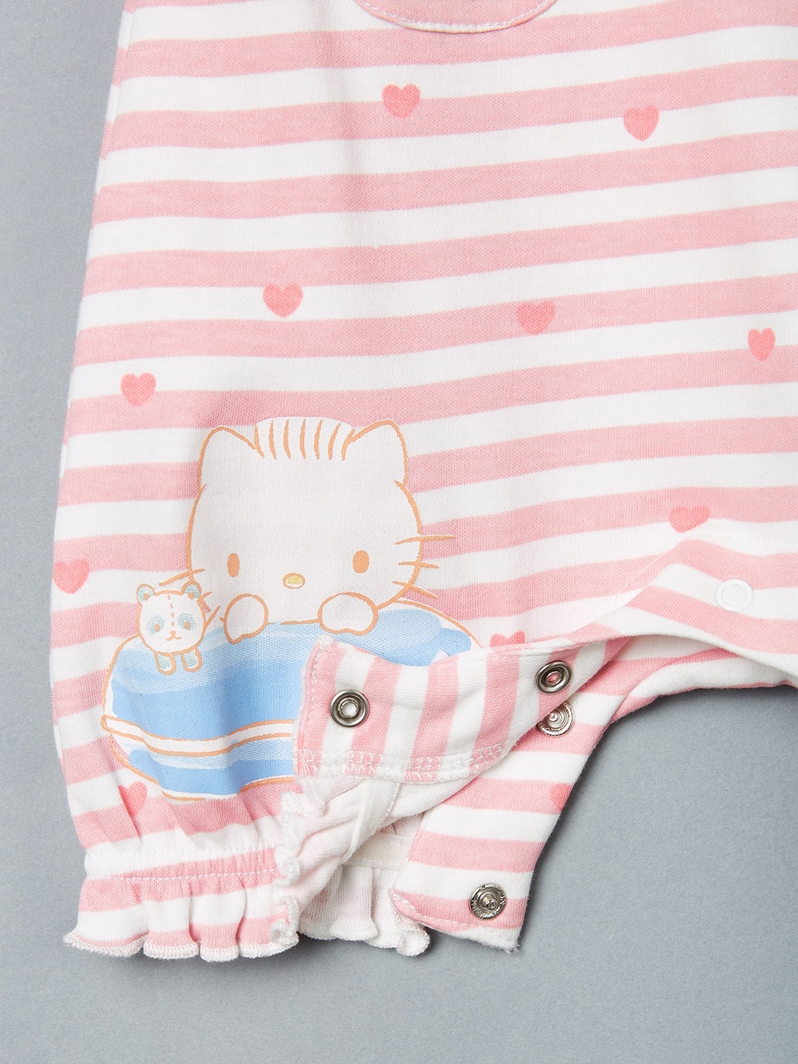 Hello Kitty Print Cotton Bodysuit and Romper Set