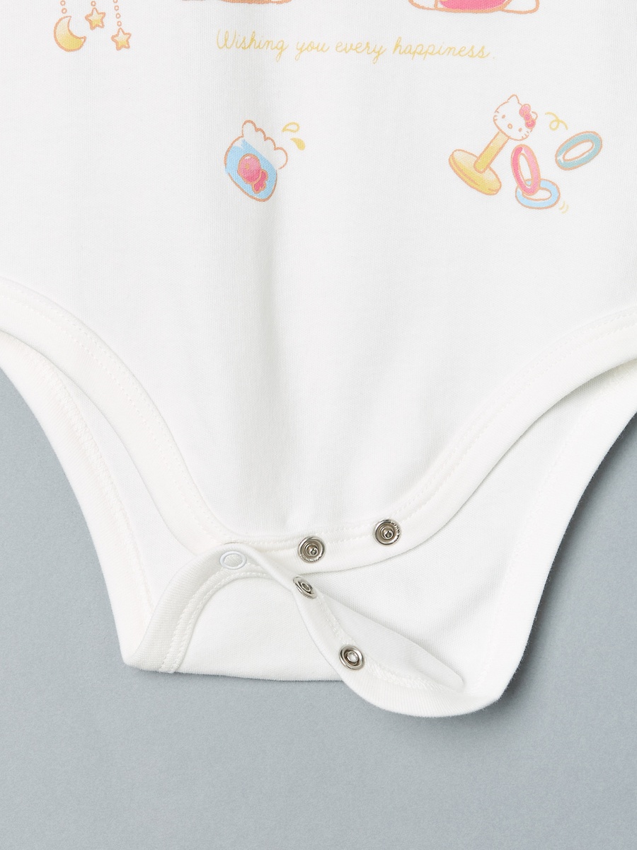 Hello Kitty Print Cotton Bodysuit and Romper Set