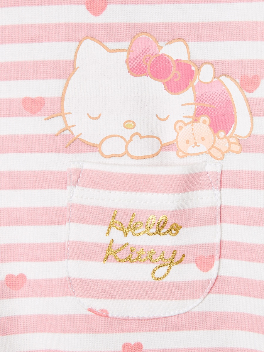 Hello Kitty Print Cotton Bodysuit and Romper Set