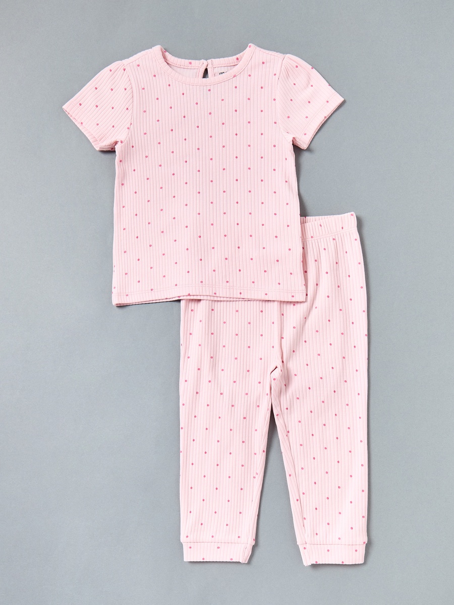 Pack of 2 - Printed Cotton Pyjama Set