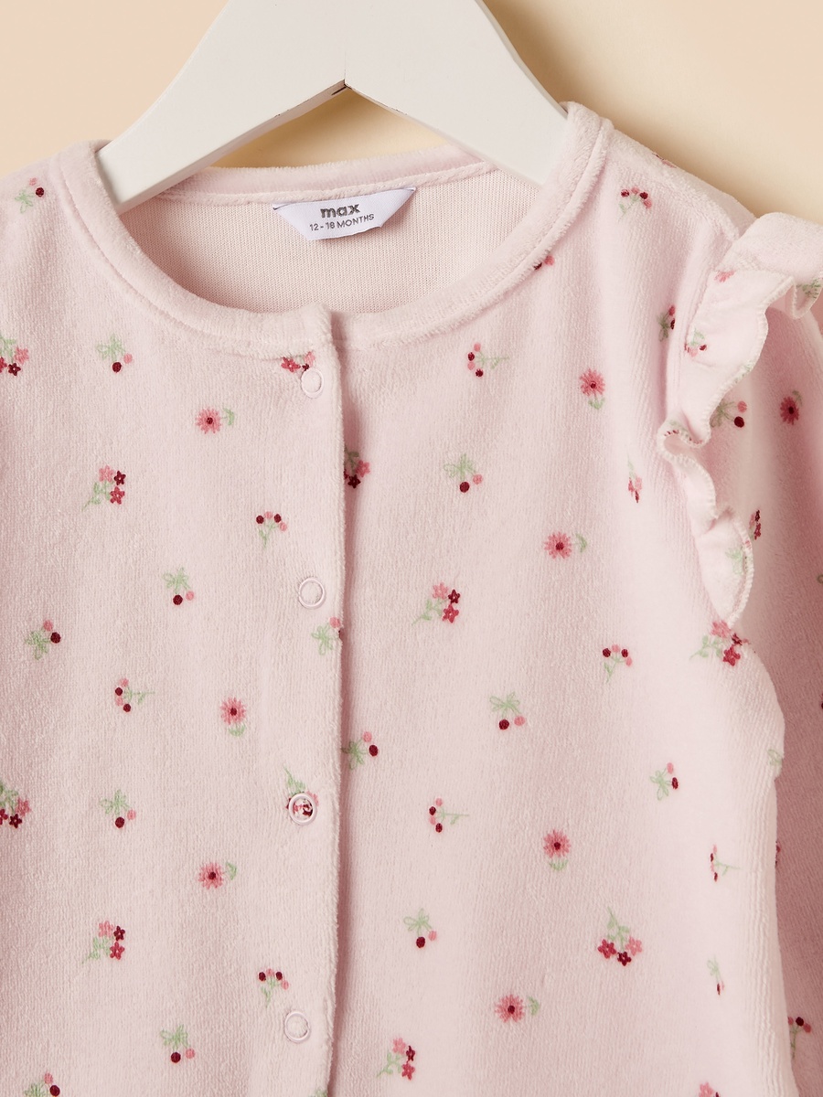 Floral Print Velour Pyjama Set