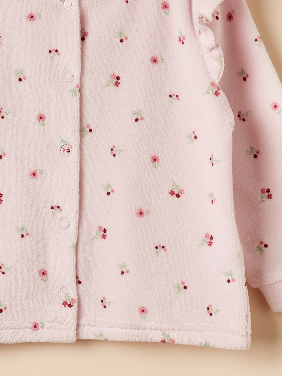 Floral Print Velour Pyjama Set