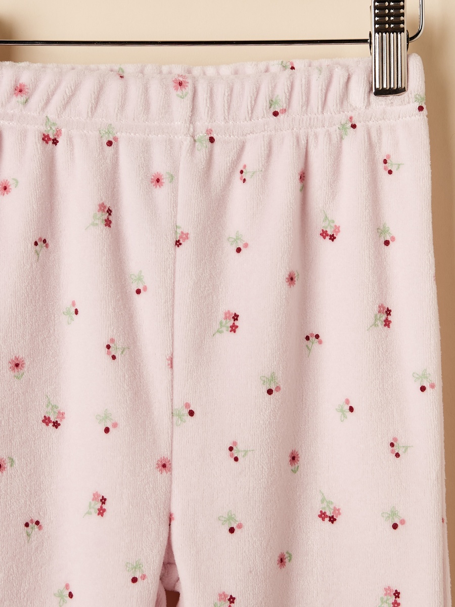 Floral Print Velour Pyjama Set