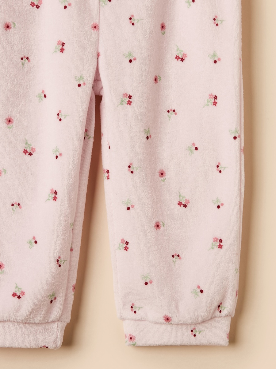Floral Print Velour Pyjama Set