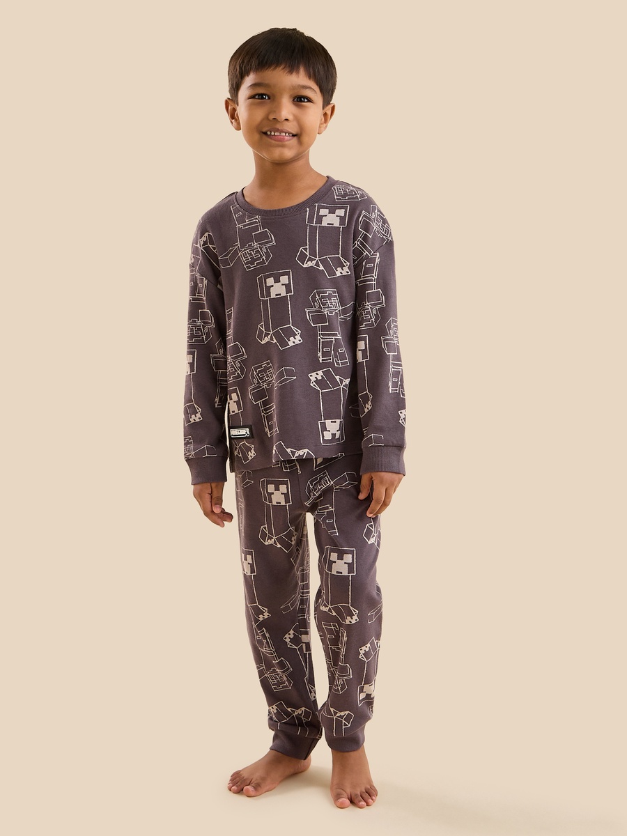 Minecraft Print Cotton Pyjama Set