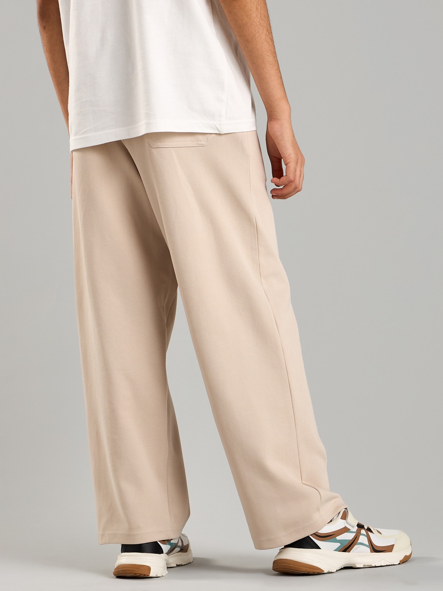 Wide Leg Cotton Interlock Joggers
