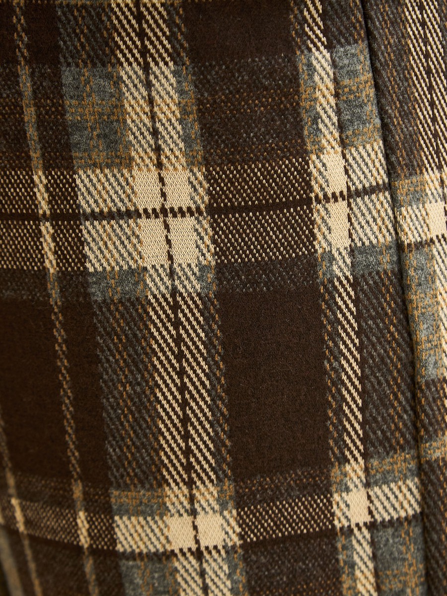 Wide Leg Checked Pants