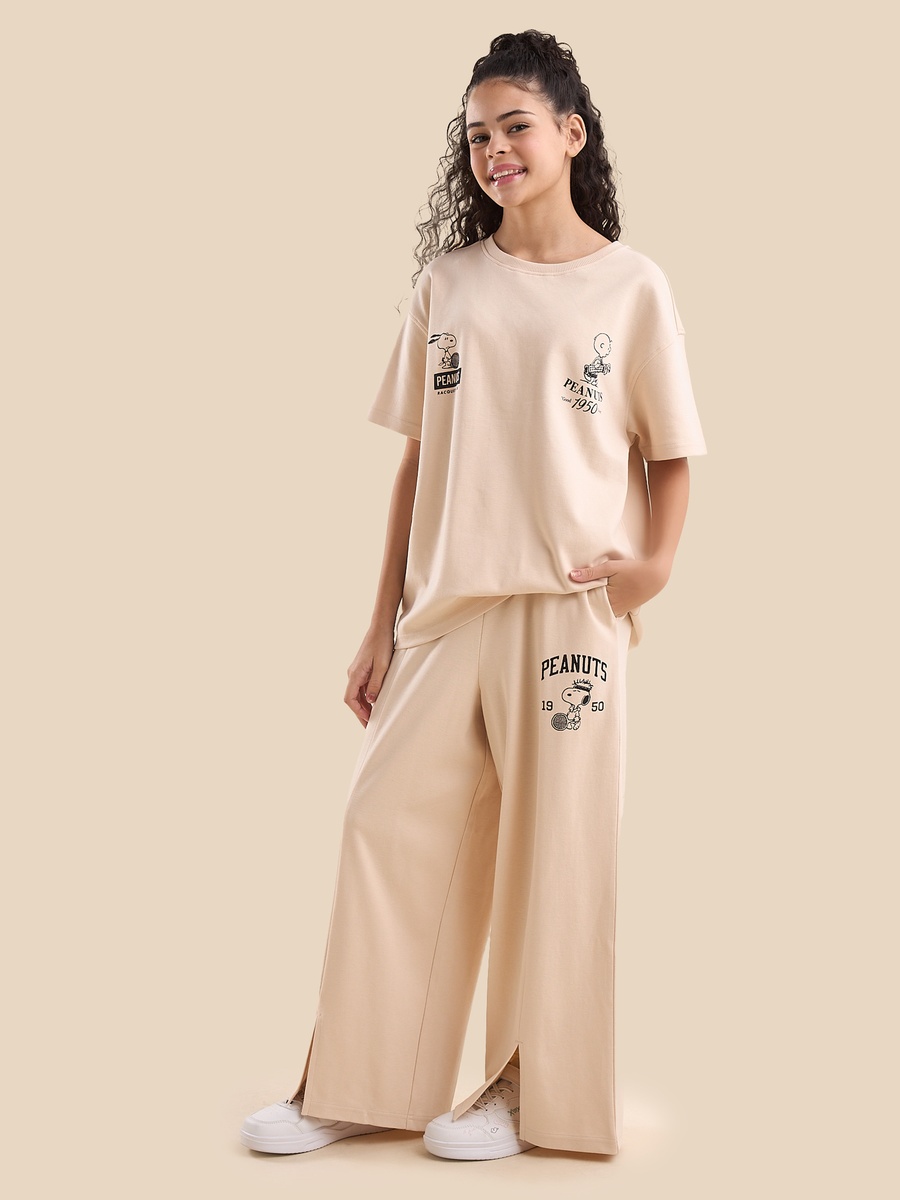 Peanut Print Wide Leg Pants