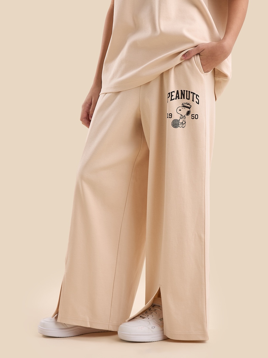 Peanut Print Wide Leg Pants