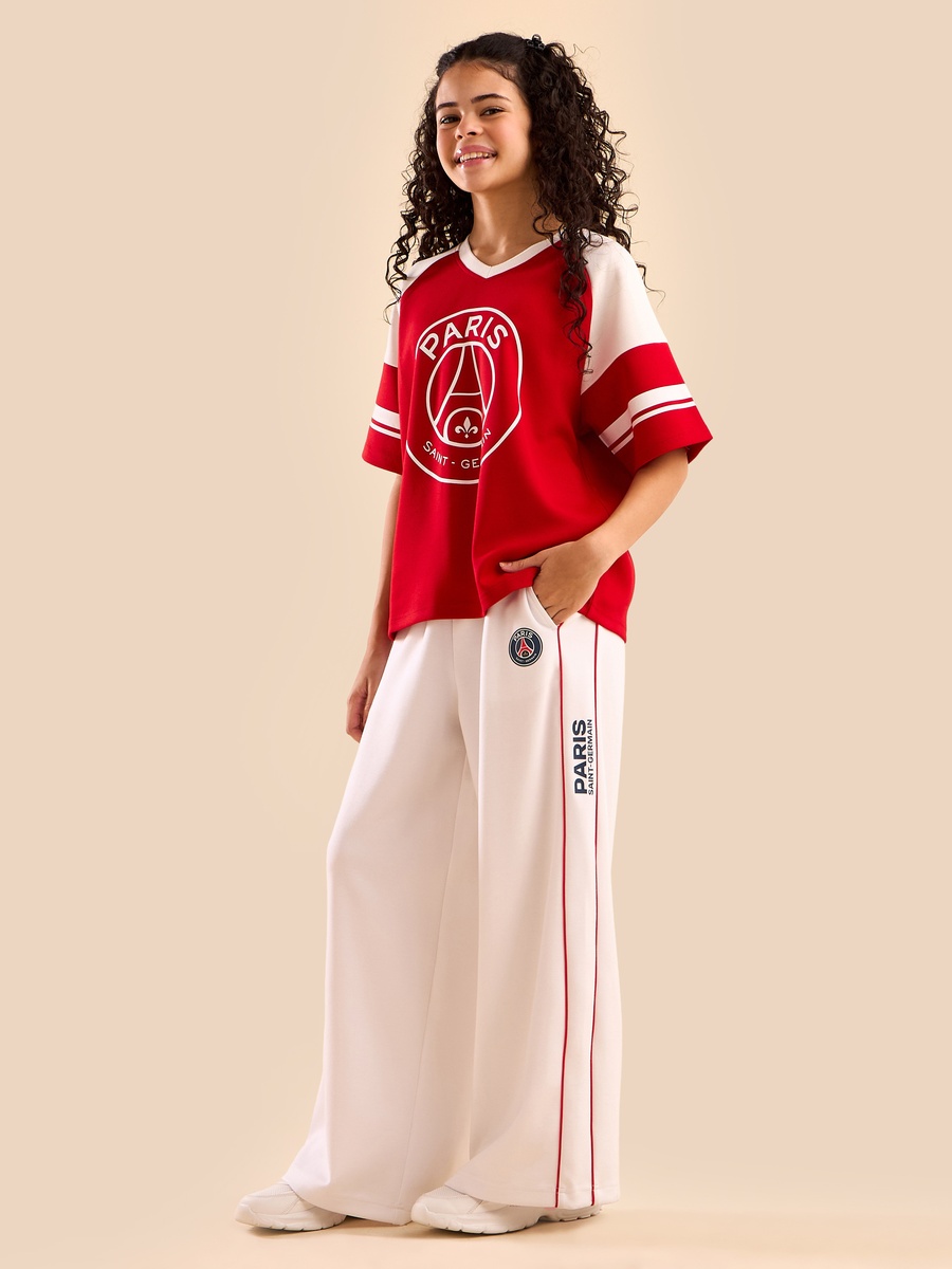 Paris Saint-Germain Print Wide Leg Pants