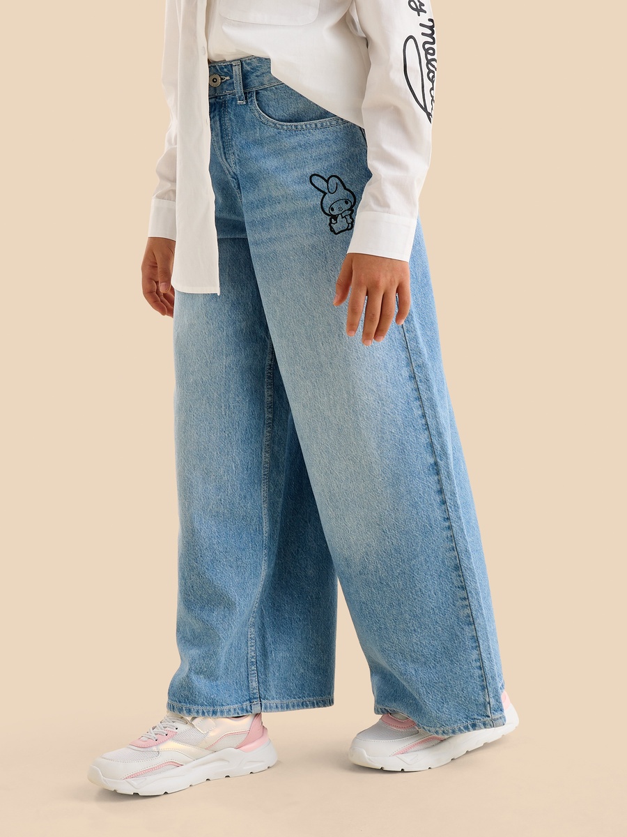 My Melody Print Wide Leg Jeans