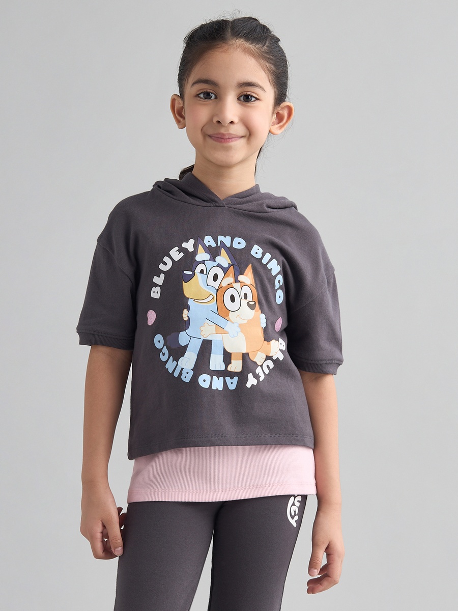 Bluey Bingo Print Sweatshirt with Pants and Camisole Set