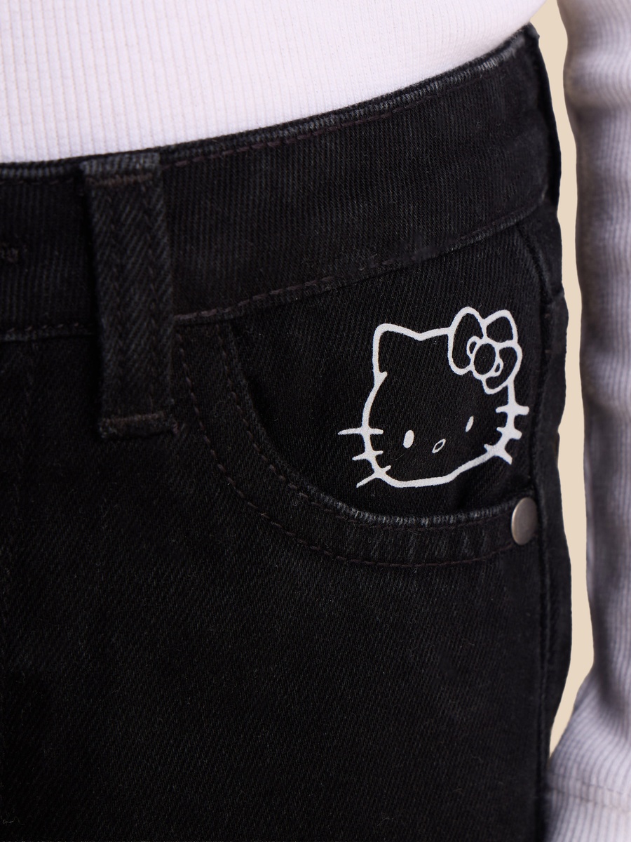 Hello Kitty Embellished Wide Leg Jeans