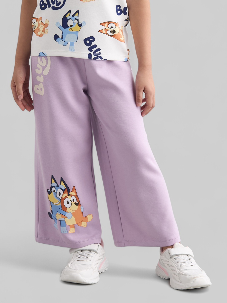 Bluey Print Scuba T-Shirt and Wide Leg Pants Set