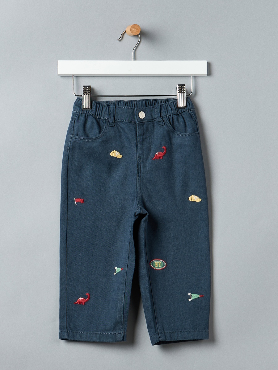 Embroidered Pants with Pockets