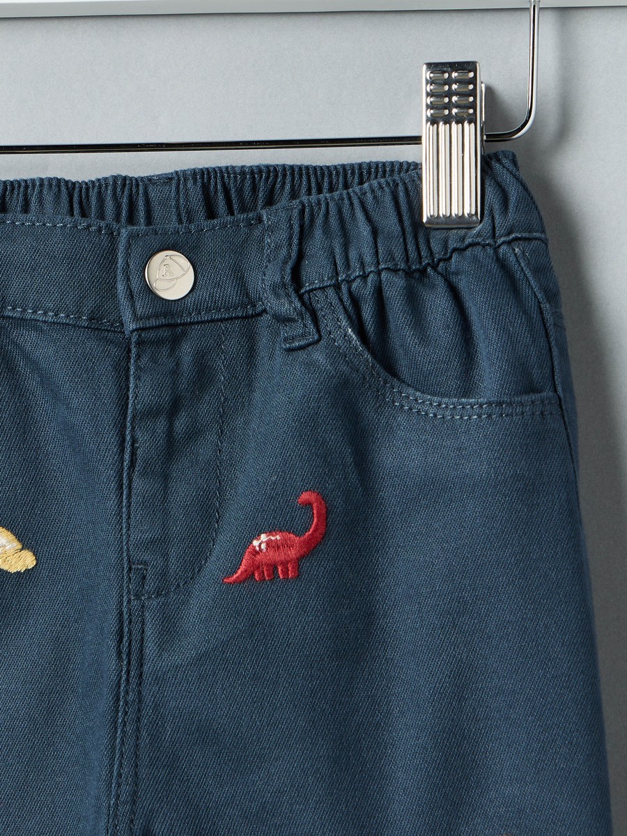 Embroidered Pants with Pockets