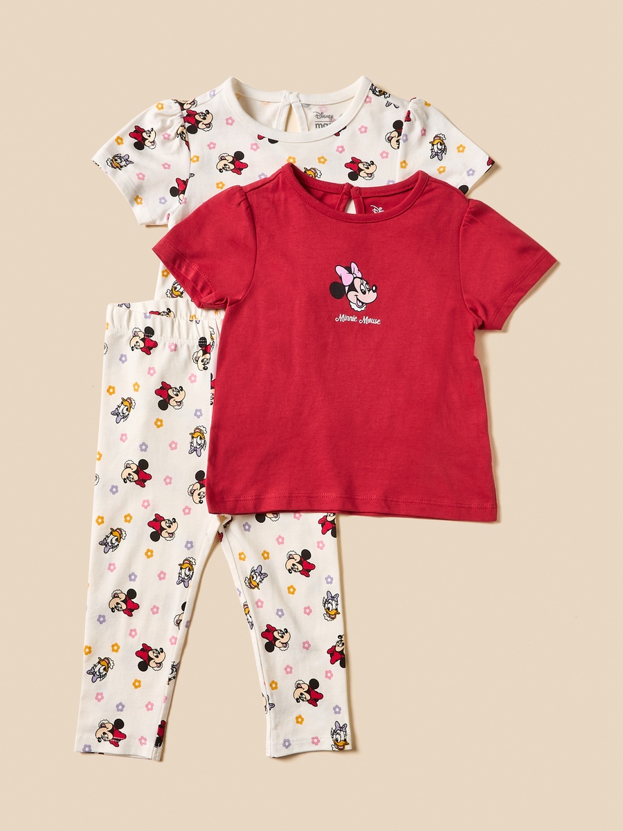 Minnie Mouse Print 3-Piece T-Shirt and Pants Set