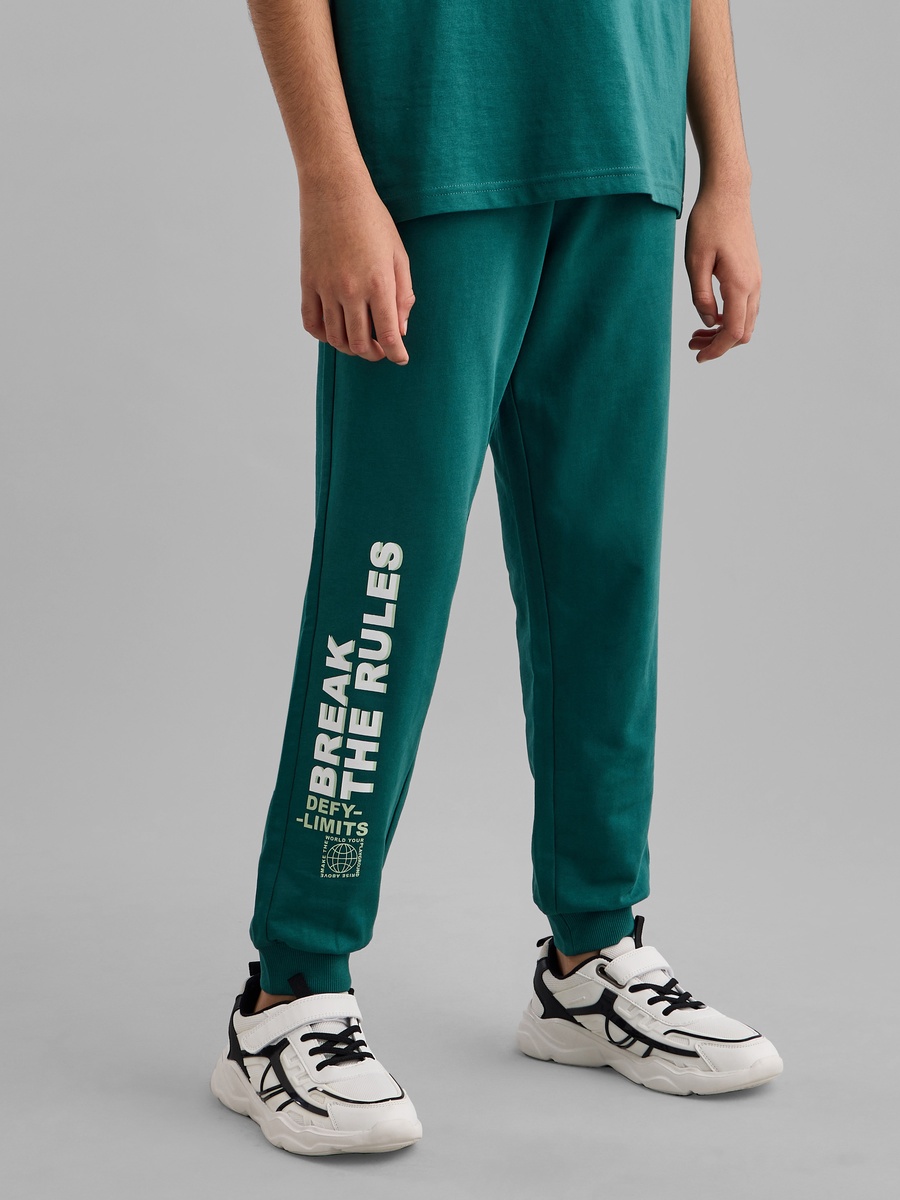 Slogan Print Cotton Joggers