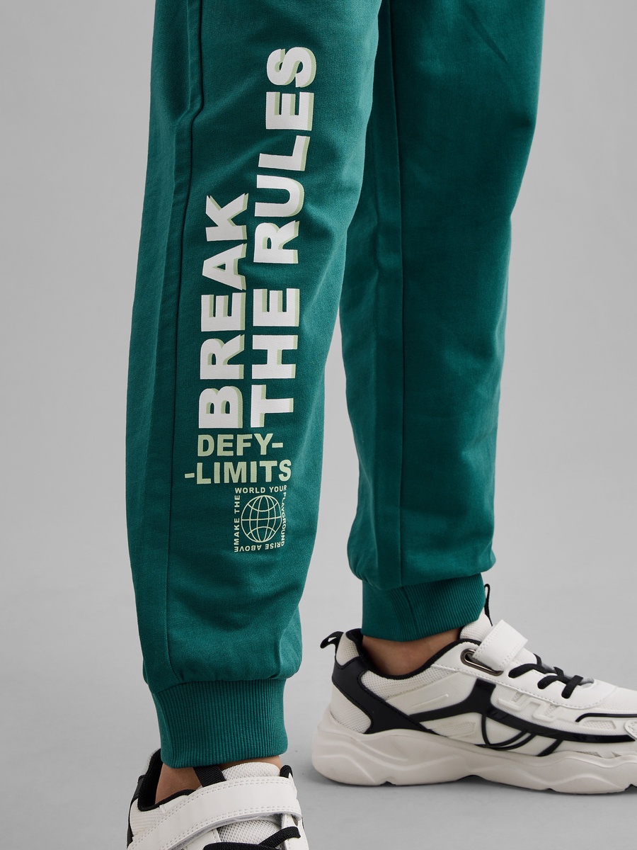 Slogan Print Cotton Joggers