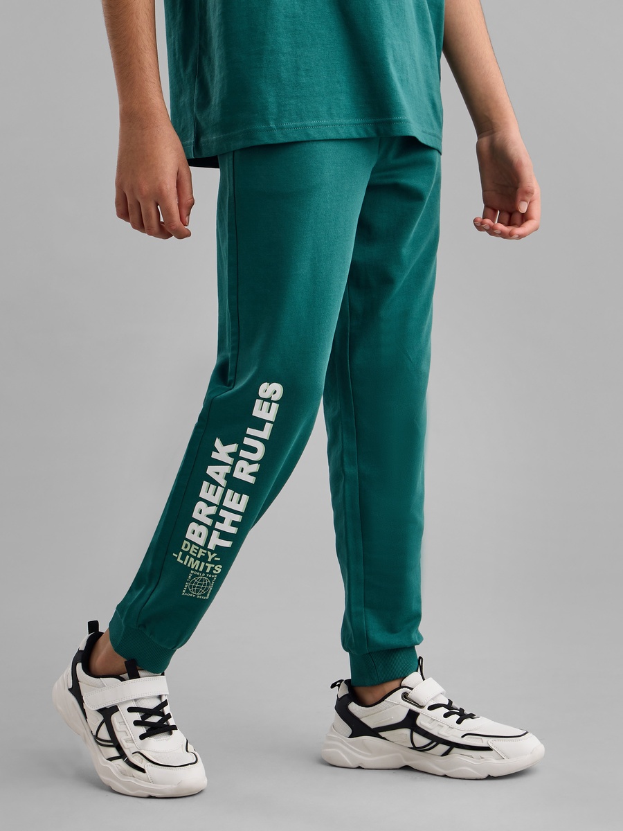 Slogan Print Cotton Joggers