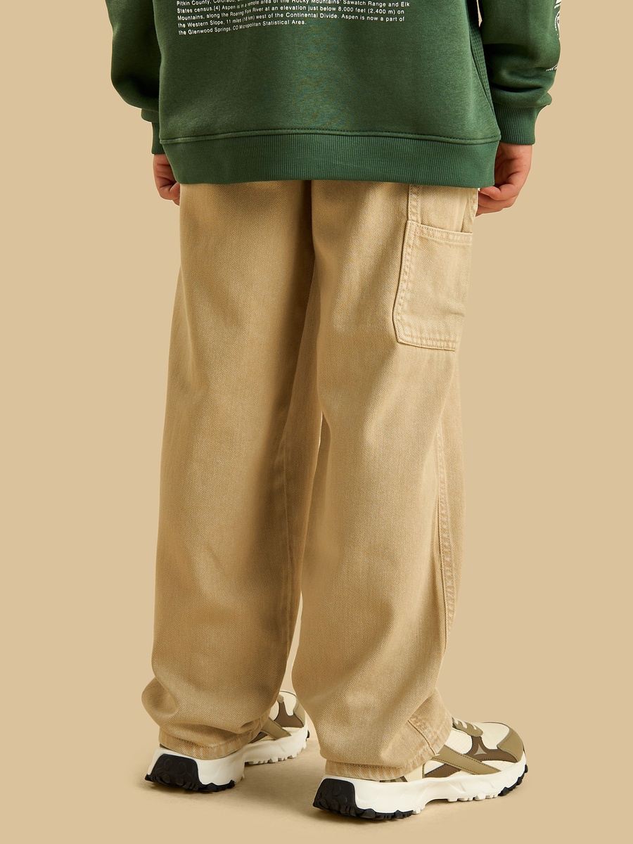 Plain Wide Leg Cotton Jeans