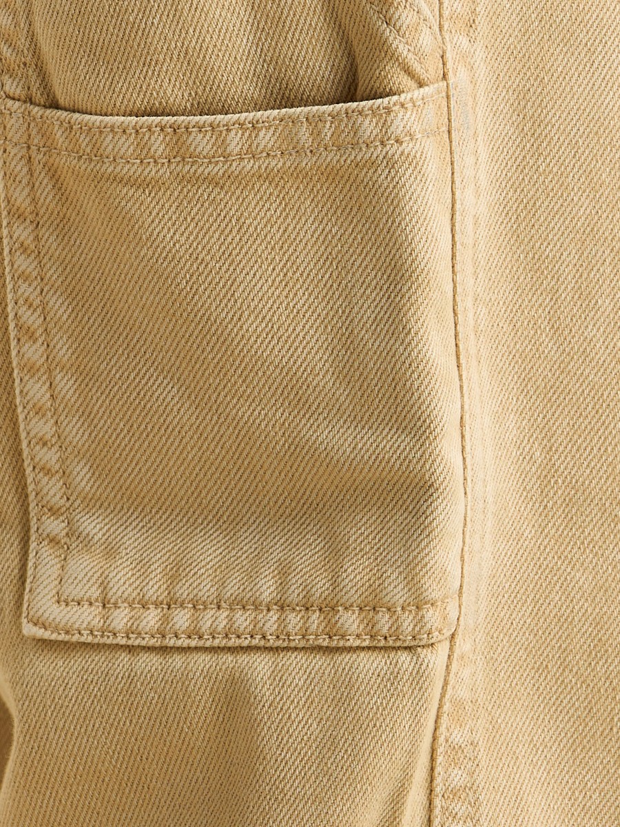 Plain Wide Leg Cotton Jeans