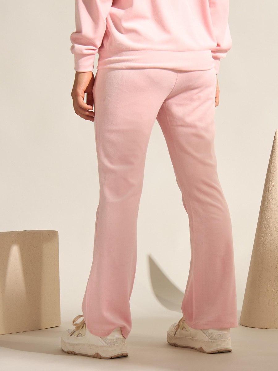 Printed Velour Wide Leg Pants
