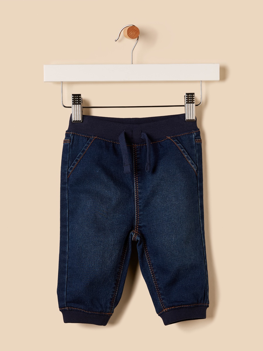Plain Jeans with Drawstring Closure