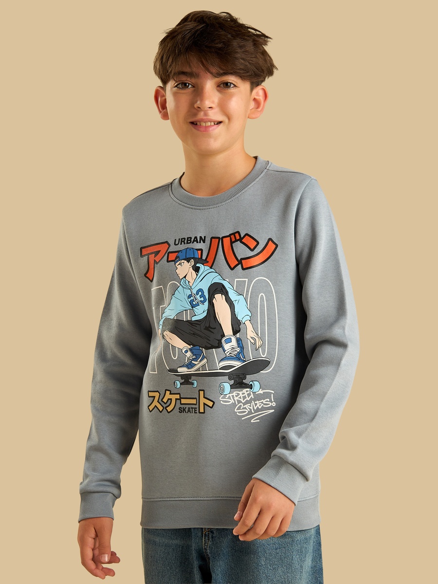 Anime Print Sweatshirt
