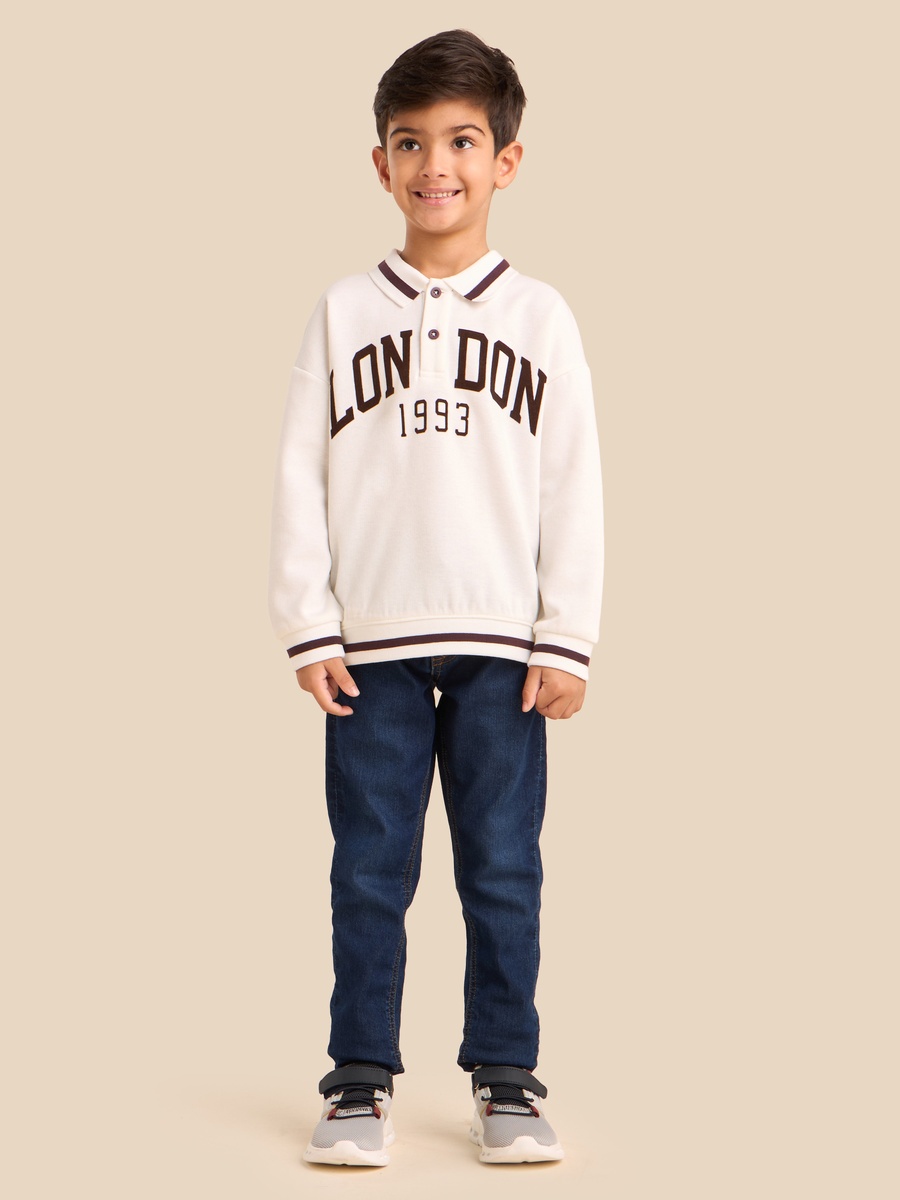 Printed Polo Sweater