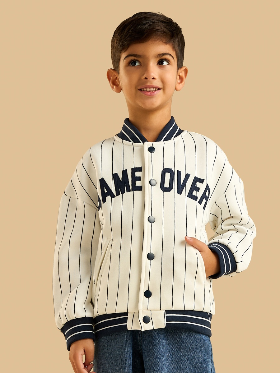 Game Over Striped Bomber Jacket