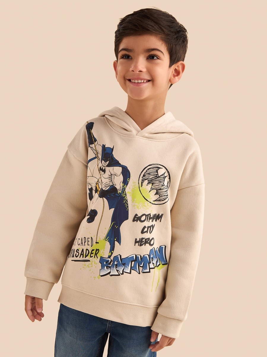 Batman Print Hooded Sweatshirt
