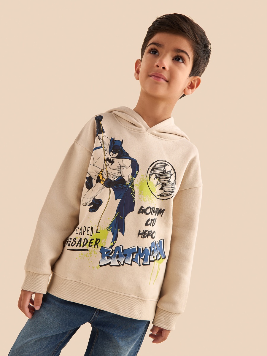 Batman Print Hooded Sweatshirt