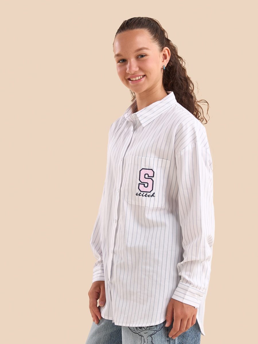 Stitch Print Cotton Oversized T-Shirt
