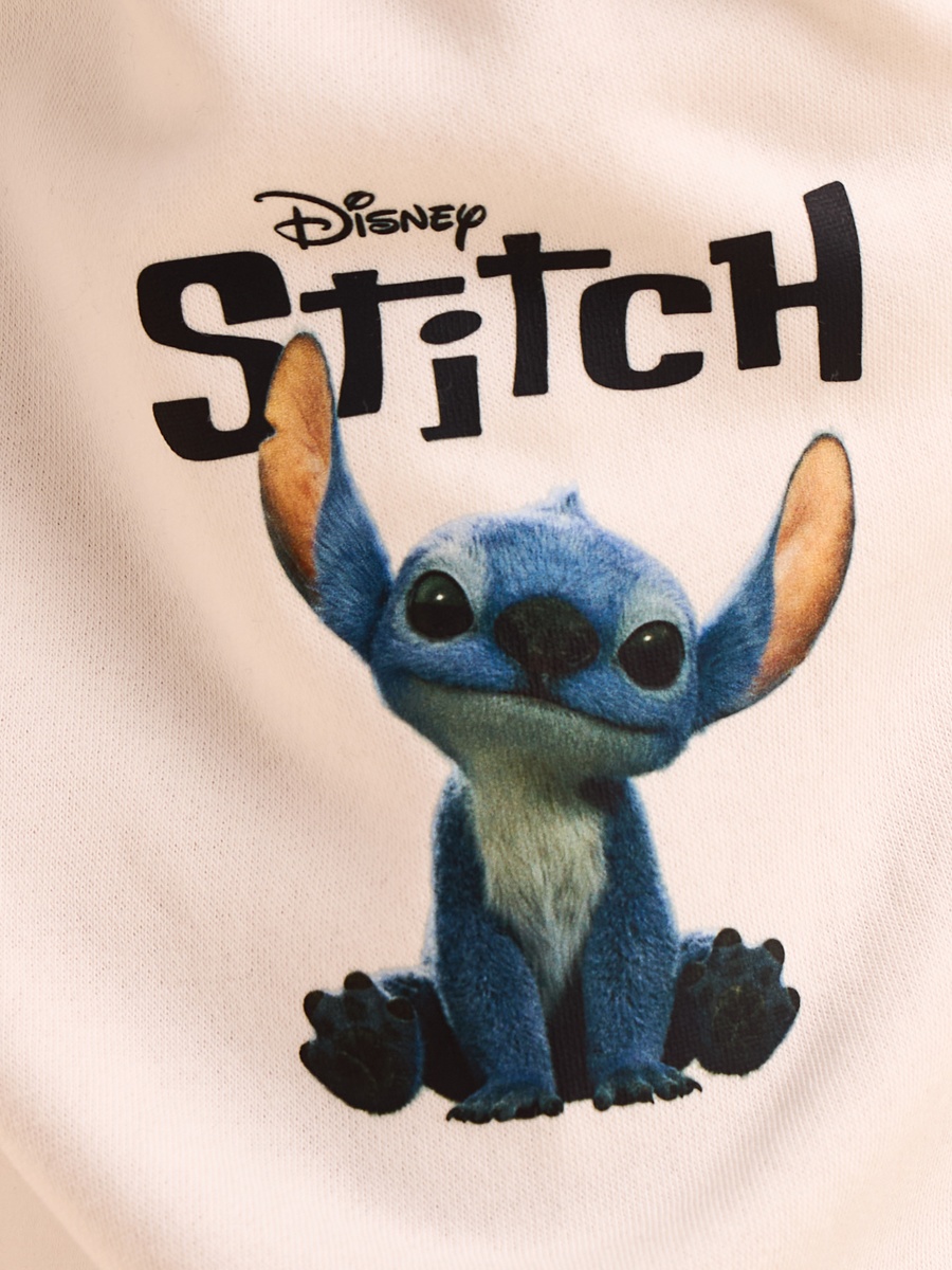 Stitch Print Zip Through Hoodie