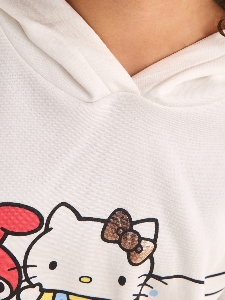 Hello Kitty and Friends Print Oversized Hooded Sweatshirt
