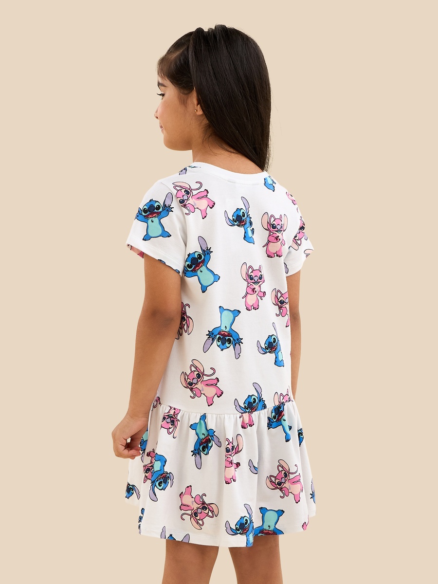 Stitch and Angel Print Drop Waist Dress