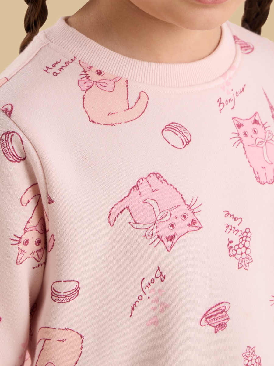 Cat Print Sweatshirt